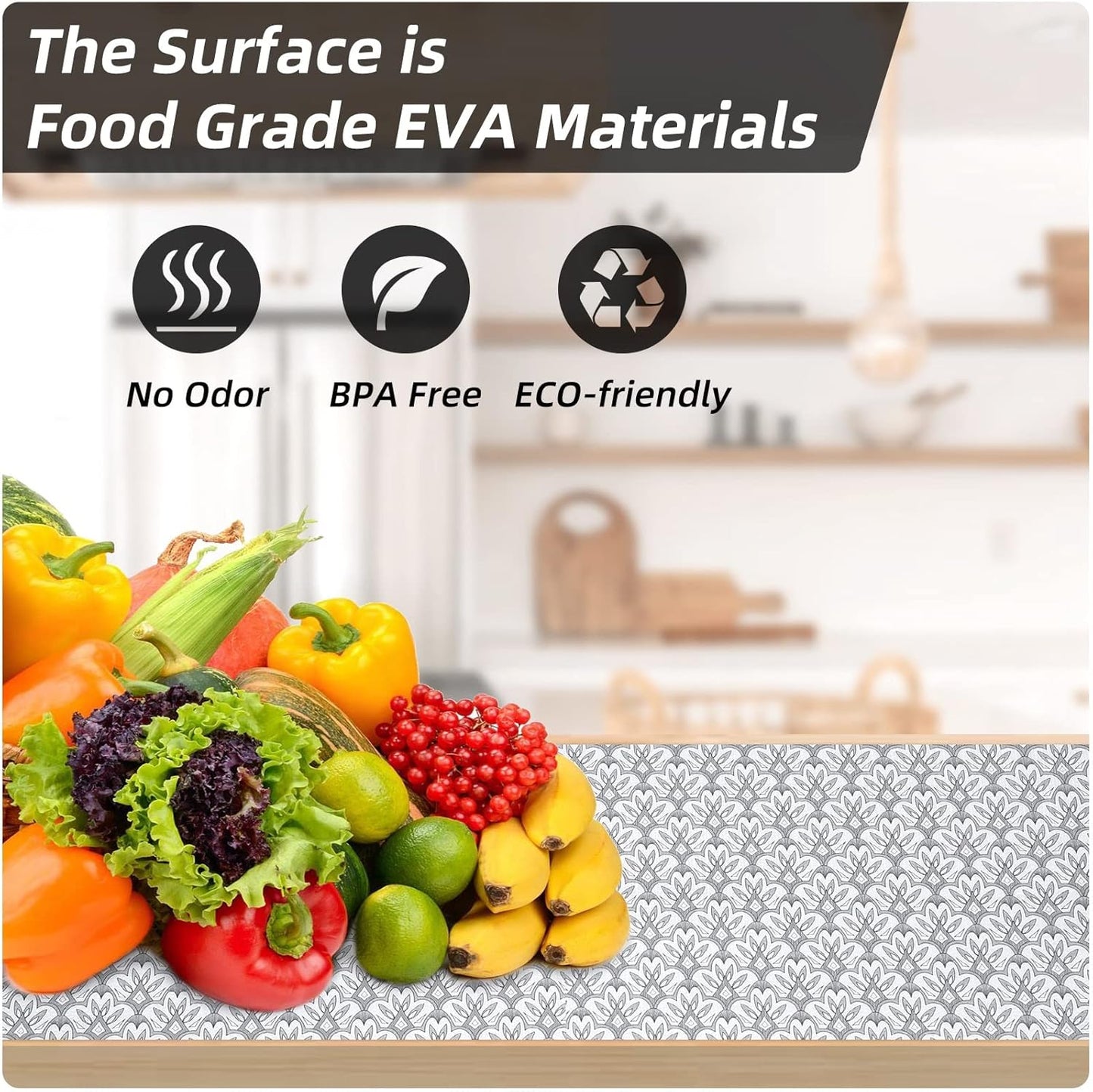 12" W x 120" L Floral Drawer and Shelf Liner for Cabinets, Non-Adhesive Strong Grip Non-Slip Flower Shelf Cabinet Kitchen Shelf Liners for Kitchen Cabinets