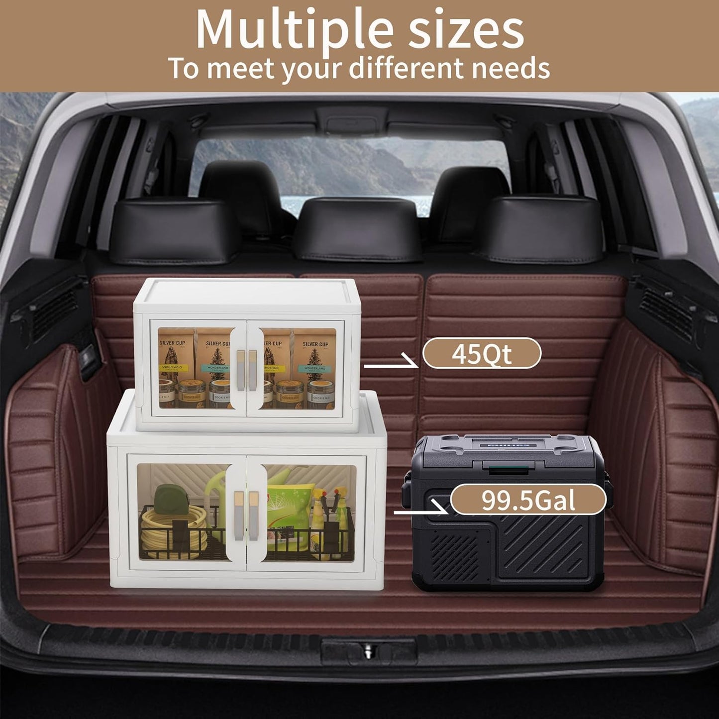 Large Clear Stackable Storage Bins with Lids, Foldable Storage Cabinet for Closet Organizers and Storage, Plastic Storage Box with Wheels 597 QT