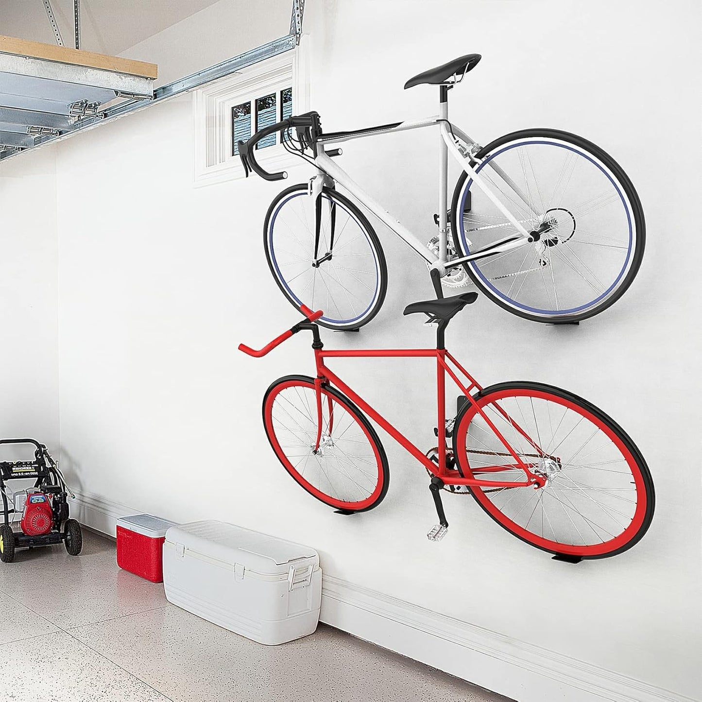 WALMANN 2 Pack Bike Pedal Hanger Wall Mount, Heavy Duty Horizontal Bike Rack for Garage Wall, Holds Up to 70LBS