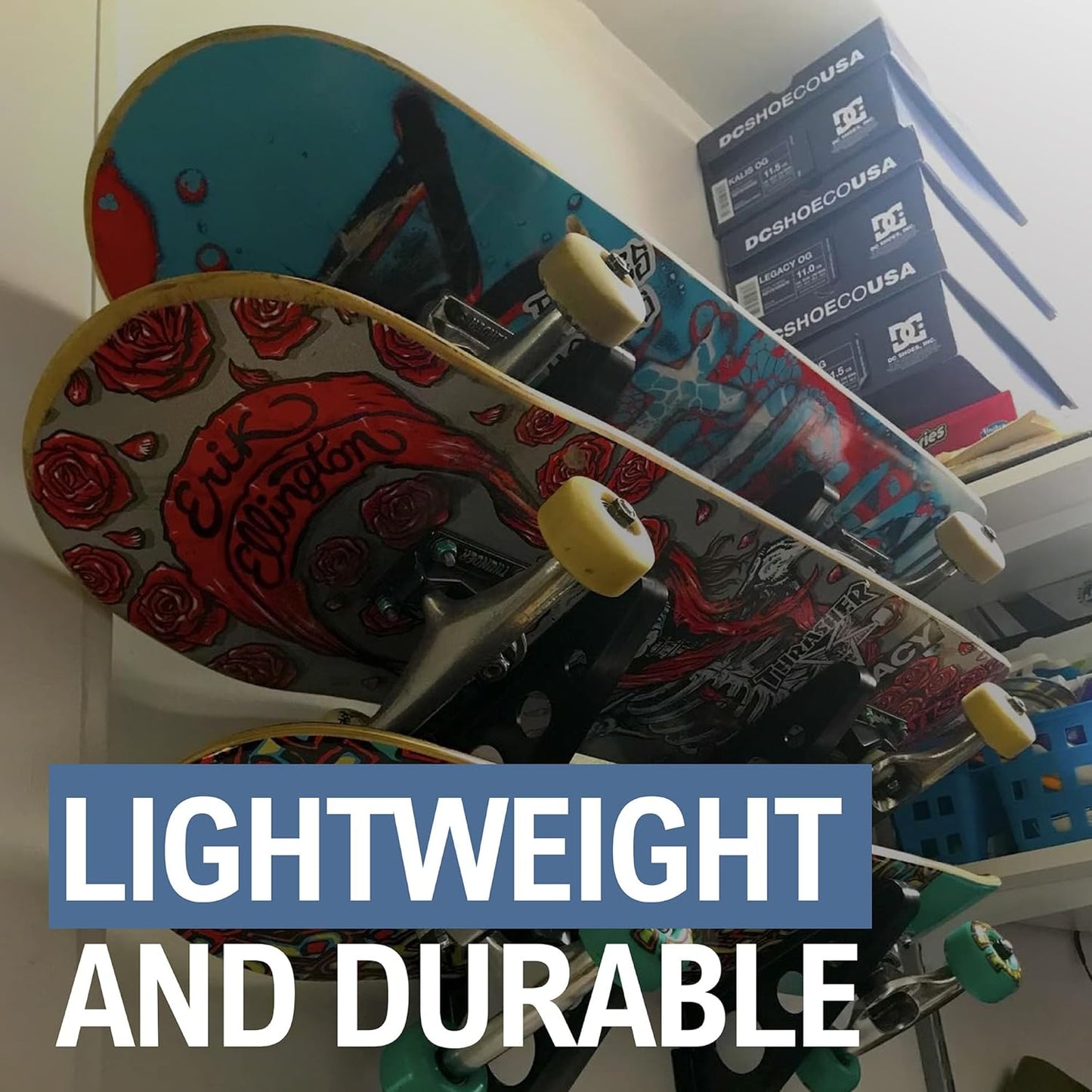 StoreYourBoard Skateboard Rack, 3 Board Wall Storage Mount, Home and Garage