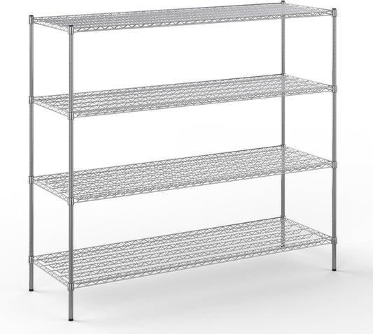 24" Deep x 72" Wide x 64" Height Wire Shelving Kit | 4-Tier | NSF Commercial Storage Rack Unit