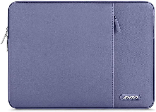 MOSISO Laptop Case 13.3 inch, 13-13.3 inch Laptop Sleeve Compatible with MacBook Air/Pro 13/Pro 14 M5 M4 M3 M2 M1, HP Dell ASUS Lenovo,Polyester Vertical Computer Sleeve Bag with Pocket, Lavender Gray