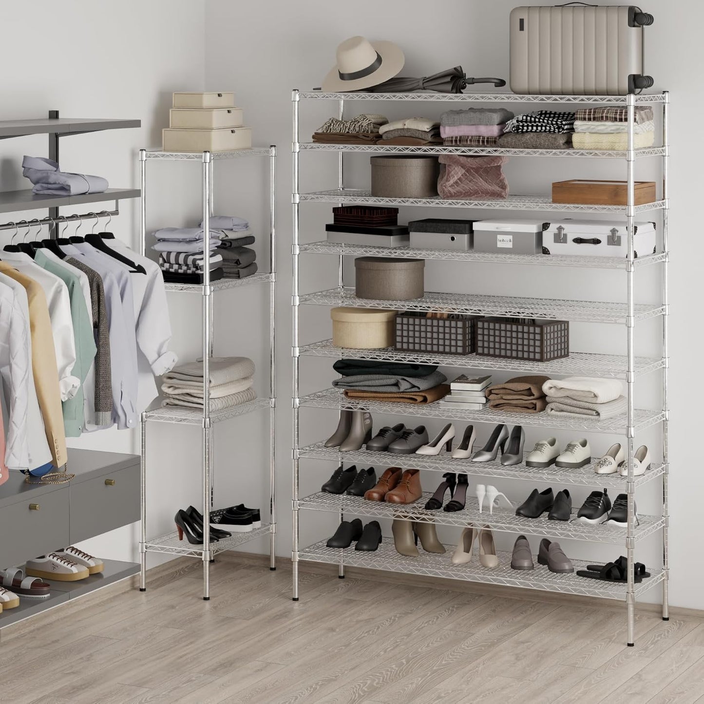 18" Deep x 60" Wide x 86" Height Wire Shelving Kit | 10-Tier | NSF Commercial Storage Rack Unit