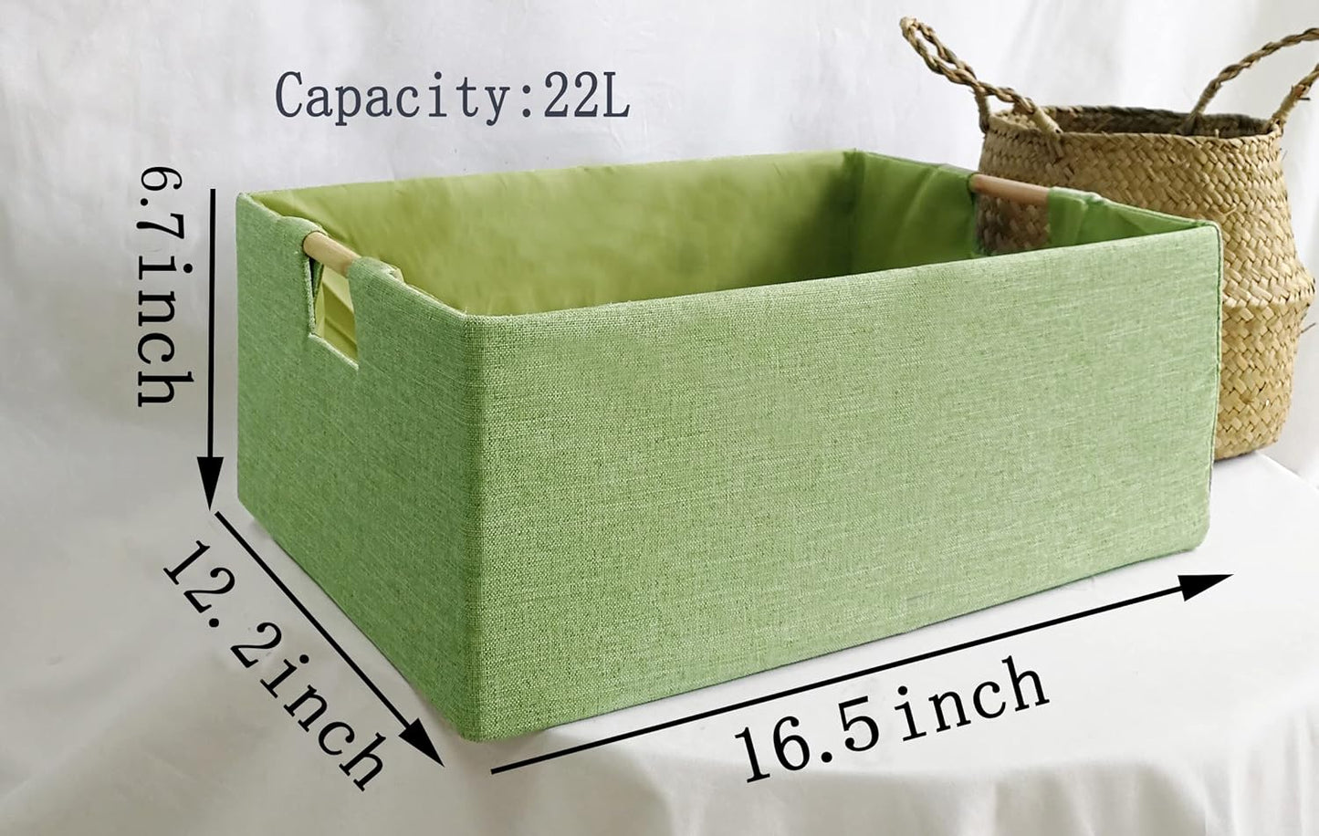 Storage Bin for Shelves Rectangle Closet Baskets Foldable Box with Handles, Gray Storage Bins, Storage Boxes for Home Office Car Dormroom