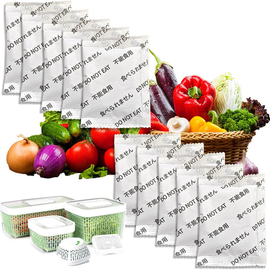 10-Pack Replacement Kits for OXO Good Grips GreenSaver Carbon Filter Refills, Compatible with OXO Good Grips GreenSaver Produce Keeper & Standing Crisper Drawer Insert, Keep Fruits Veg Fresh
