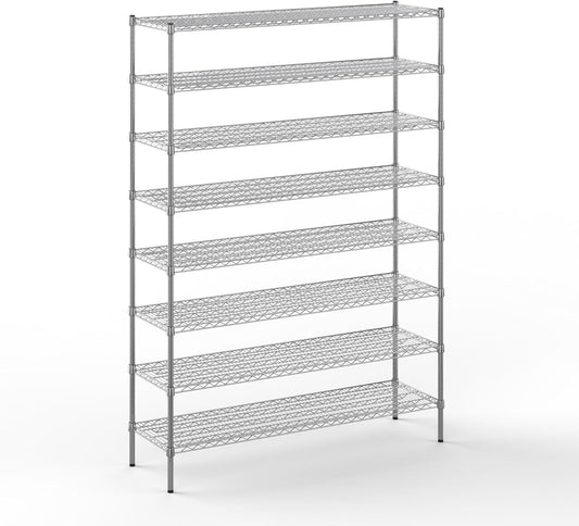 18" Deep x 60" Wide x 86" Height Wire Shelving Kit | 8-Tier | NSF Commercial Storage Rack Unit