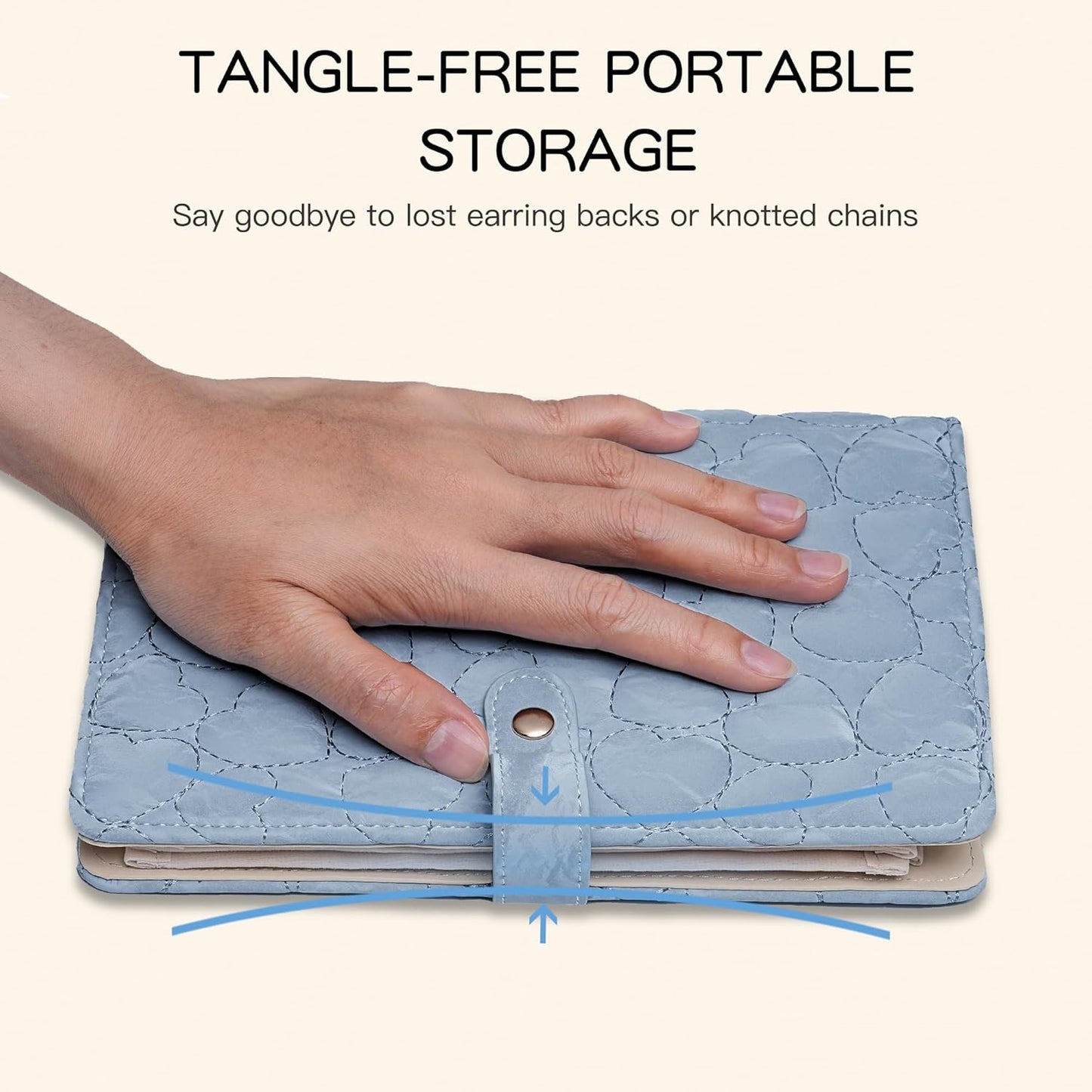 Travel Jewelry Organizer Case,Jewelry Storage Roll Bag for Women,Tangle-Free Portable Storage for Necklaces & Earrings/Rings/Bracelets,Jewelry Storage Book, Waterproof Organizer Bag