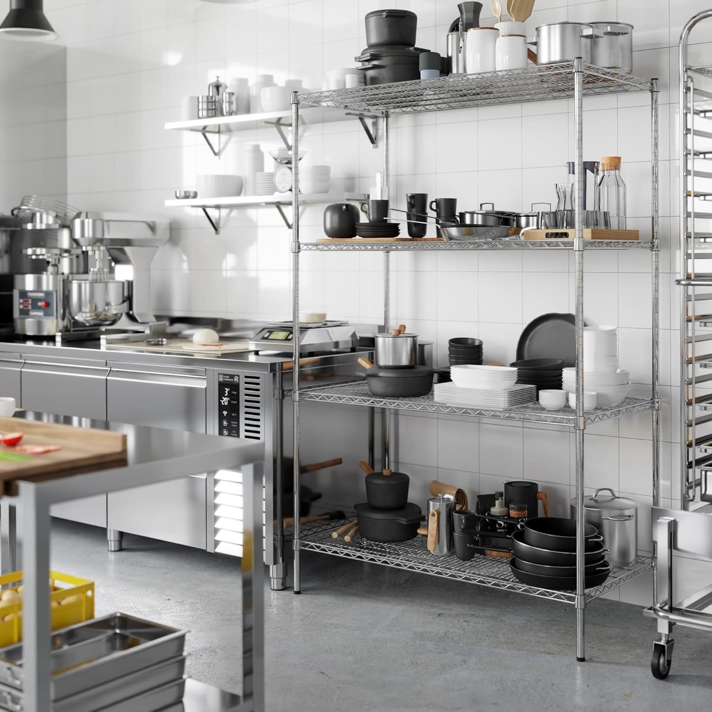 24" Deep x 48" Wide x 74" Height Wire Shelving Kit | 4-Tier | NSF Commercial Storage Rack Unit