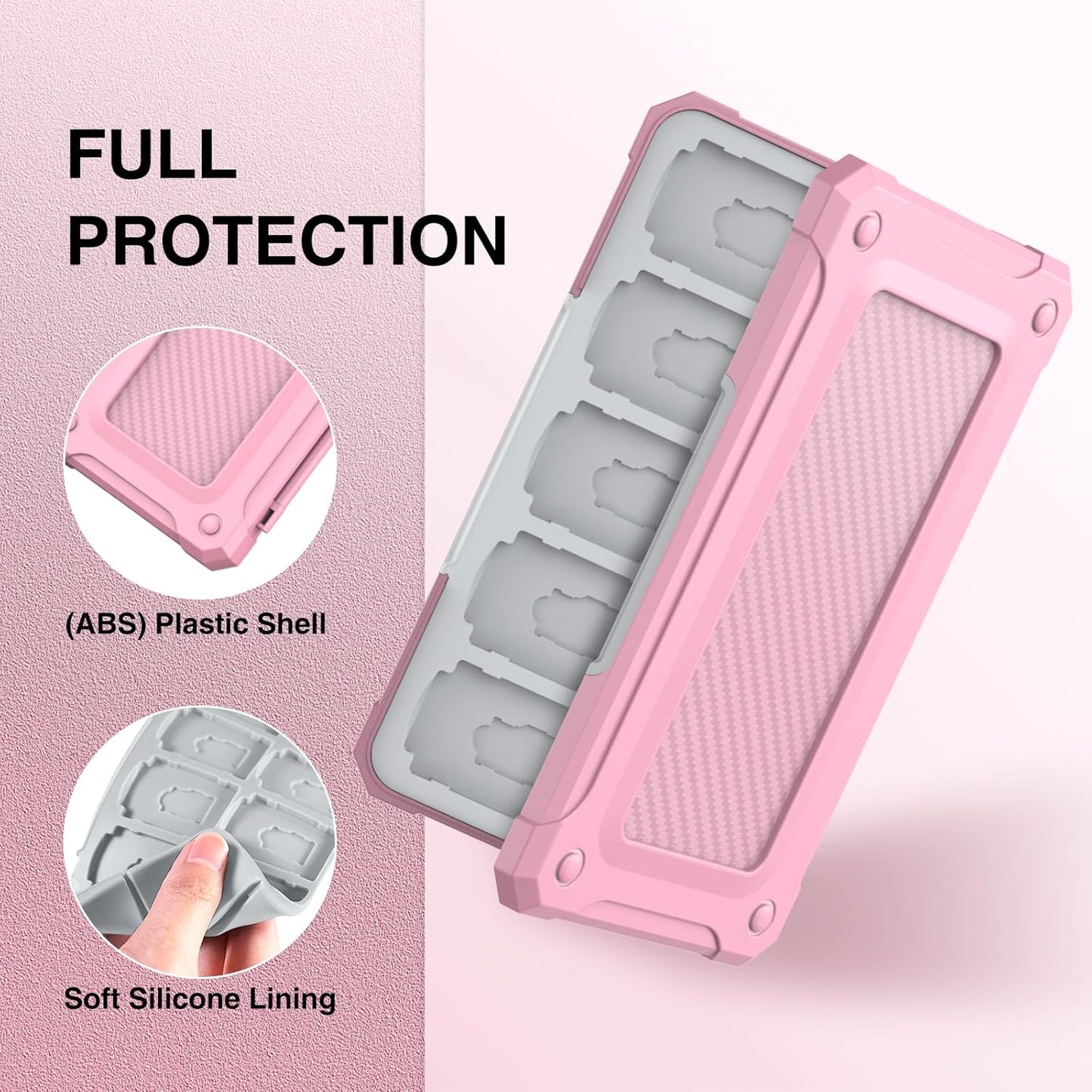 HEIYING Memory Card Case for SD/TF Cards,Portable SD Card Holder Storage Case Compatible with 20 SDXC SDHC and 20 TF Cards Slots