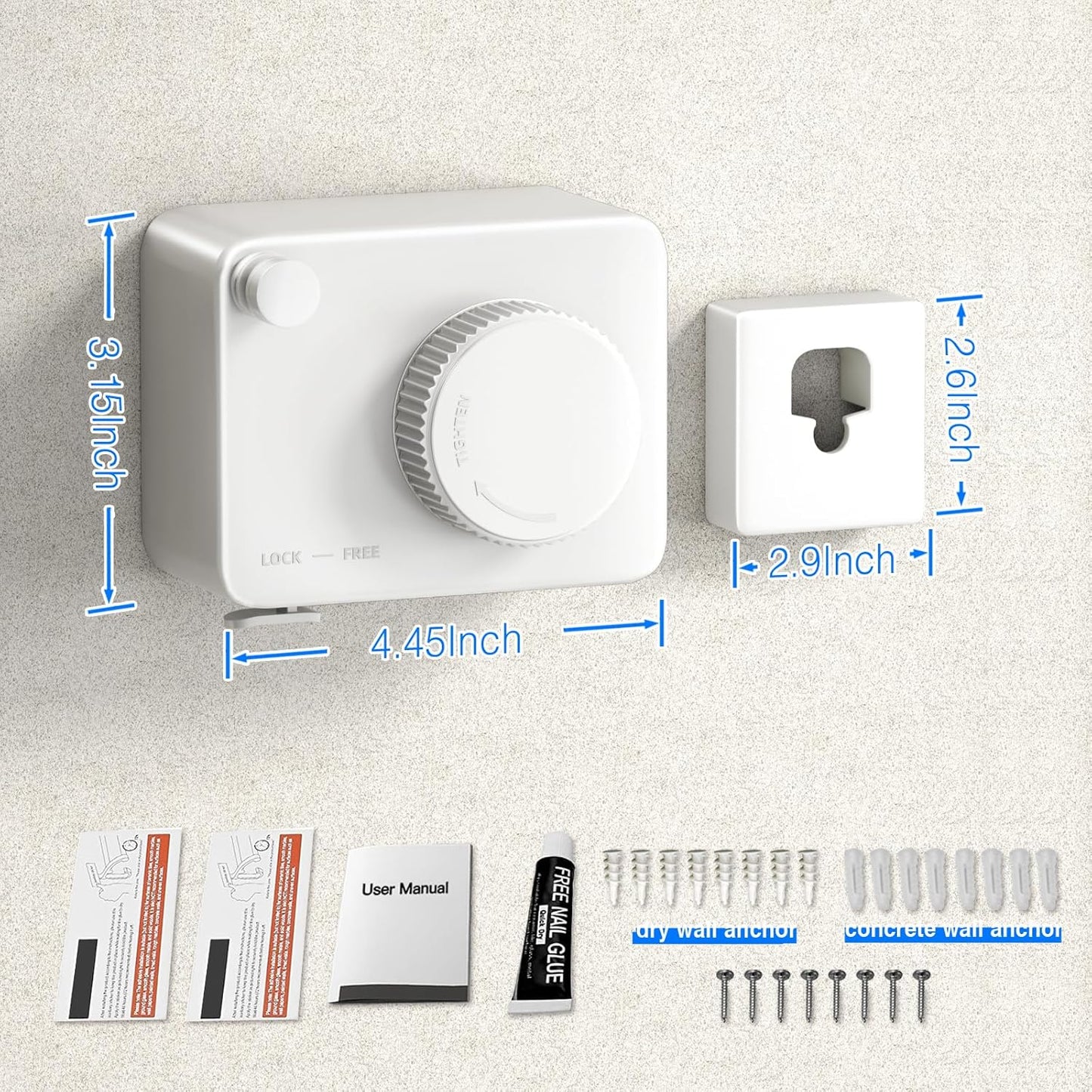 Retractable Clothesline Indoor, Non-Sagging Outdoor Clothes Line Retracting Heavy Duty Clothes Drying Laundry Line Wall Mounted Stainless Steel Line-13.8 Feets(White)