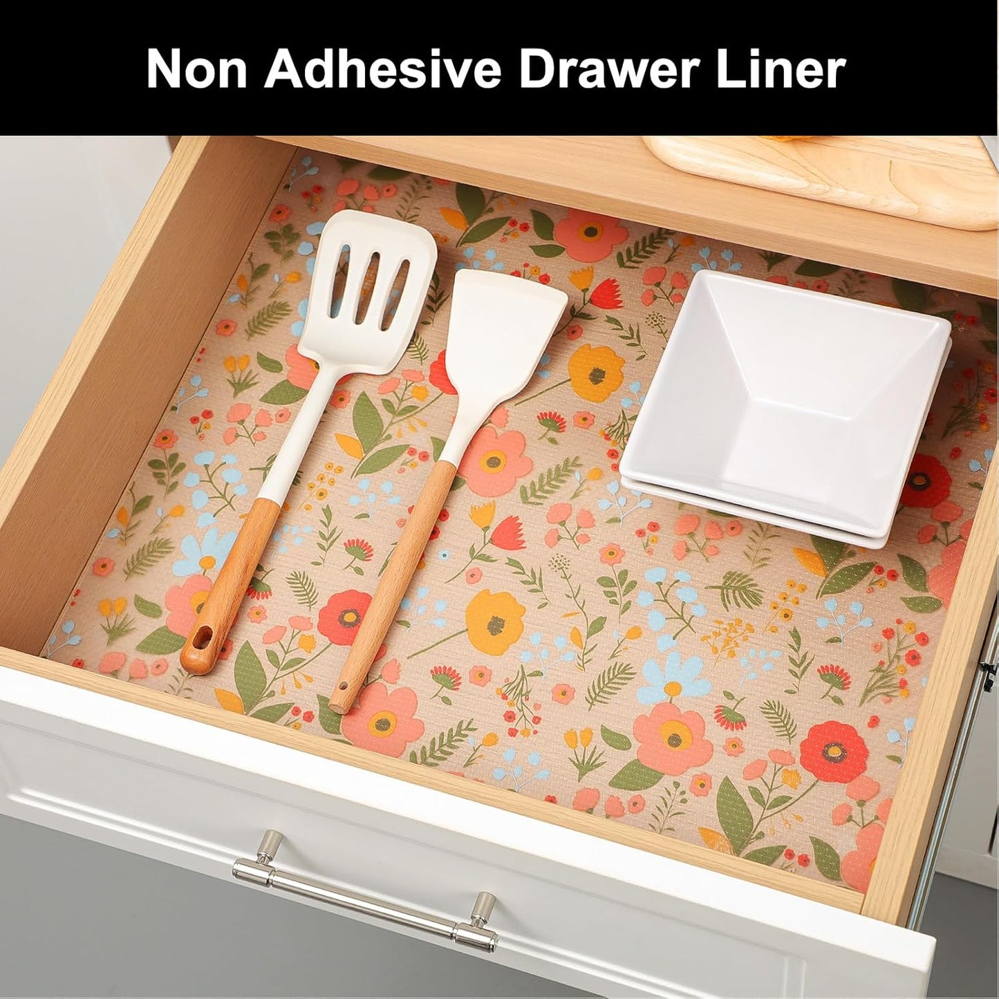 Cooyes Shelf Liner – Premium Non-Adhesive Cabinet & Drawer Liner for Kitchen – Waterproof Shelf Paper with Modern Pattern – Durable EVA Cabinet Mat – Easy to Cut (17.5" W x 197" L)