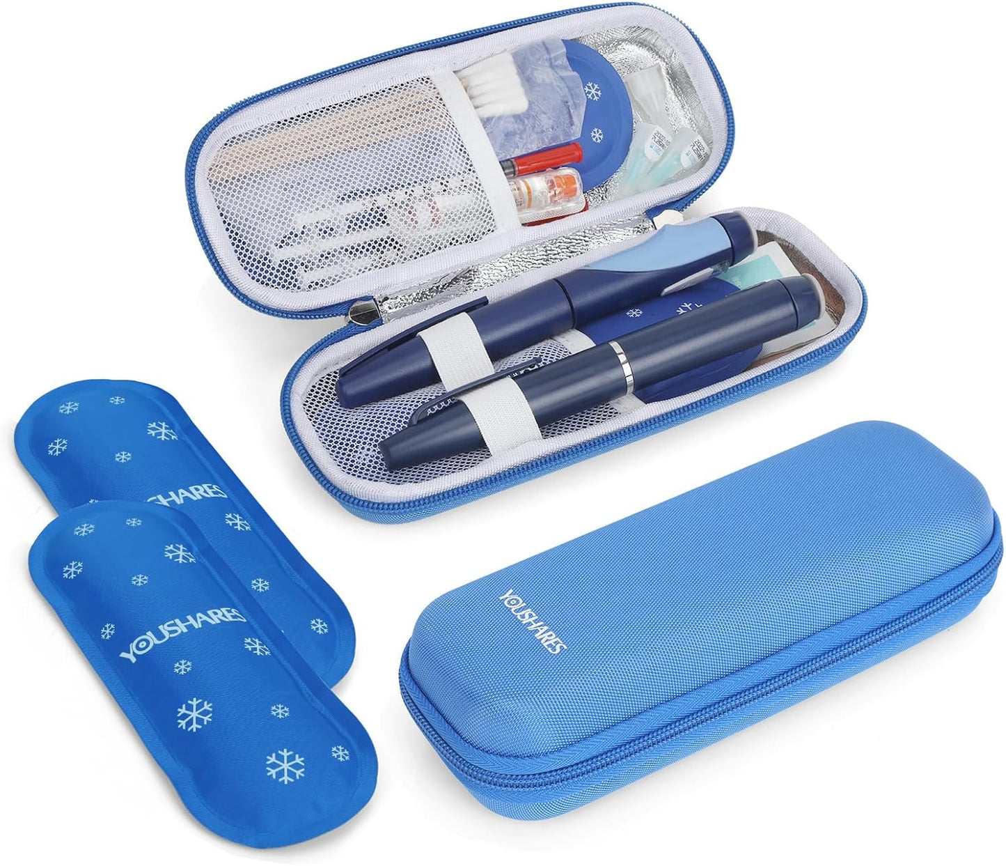 YOUSHARES Insulin Cooler Travel Case TSA Approved - Portable Medication Cooler for Travel and Daily Life, Diabetic Travel Case with 2 Ice Packs