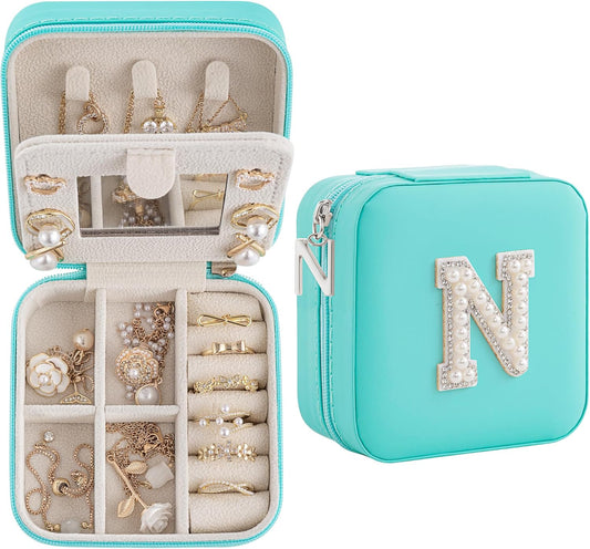 Birthday Gifts For Women - Initial Jewelry Box & Travel Case, Perfect for Wife, Girlfriend, or Graduation