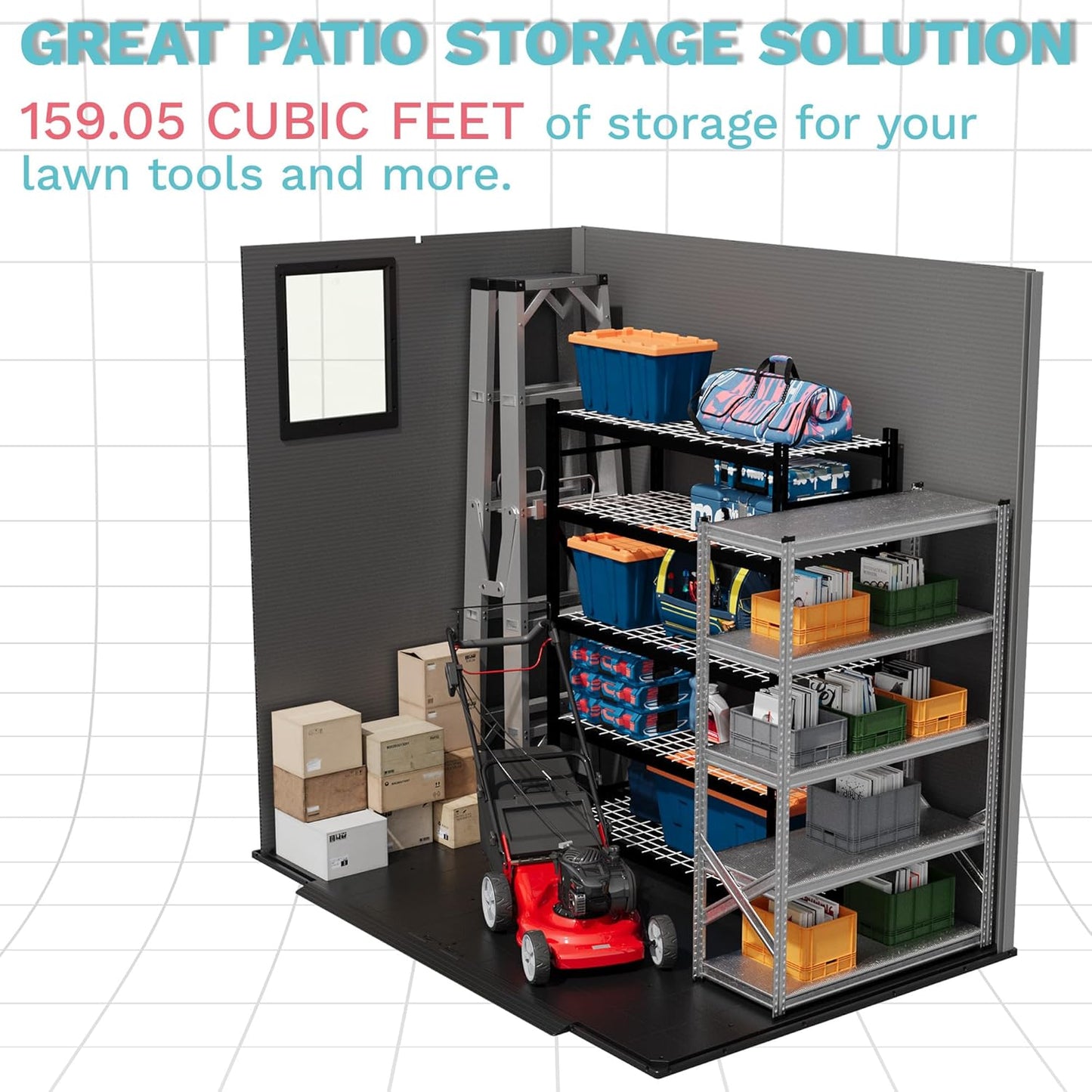 Devoko 6x4 FT Plastic Outdoor Storage Shed - Lockable Resin Tool Shed with Window & Floor - Easy Assembly for Garden, Backyard, Dark Gray
