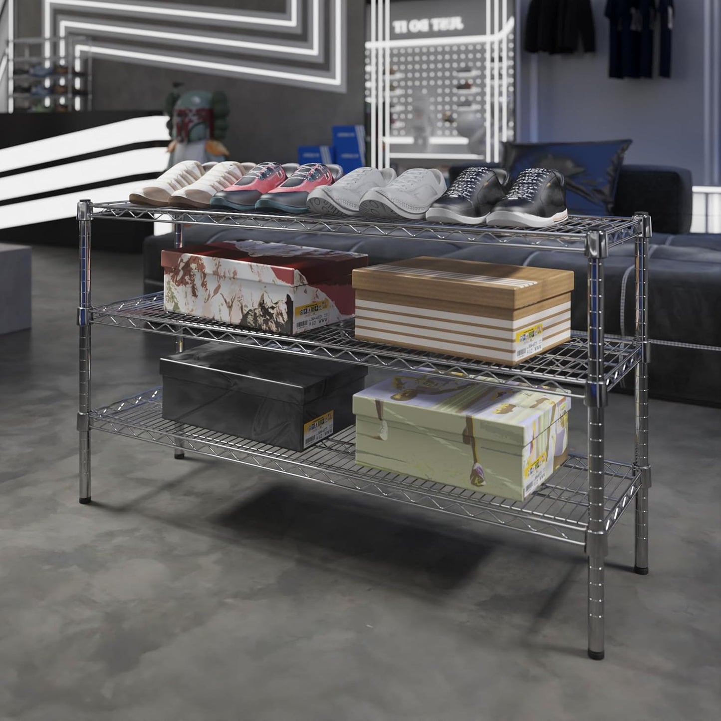 14" Deep x 48" Wide x 27" Height Wire Shelving Kit | 3-Tier | NSF Commercial Storage Rack Unit