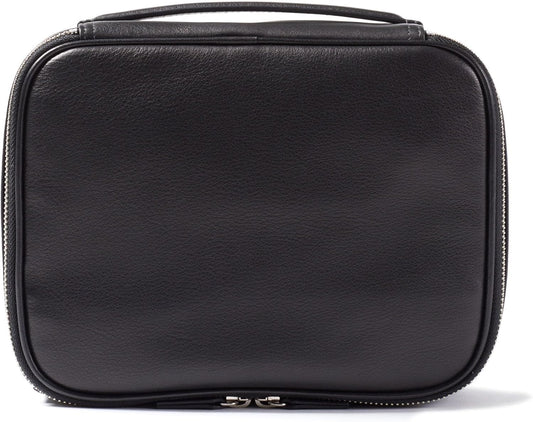 Leatherology Black Onyx Large Travel Organizer - Zipped mesh storage pocket, elastic loops for organization, double metal zipper