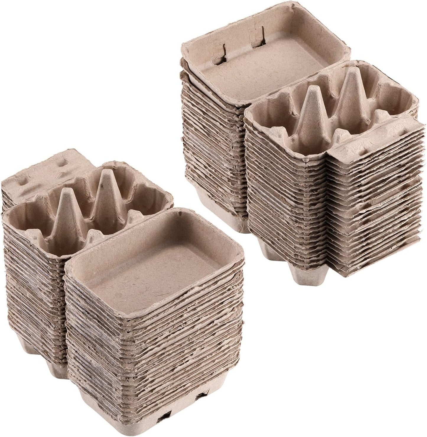 Half Dozen Egg Cartons 300 Pack, Blank Natural Pulp Box 6 Count for Chicken Eggs Reusable, Storage Tray Strong for Holds Up to Six 6 Egg Cardboard Paper Holder Container for Refrigerator