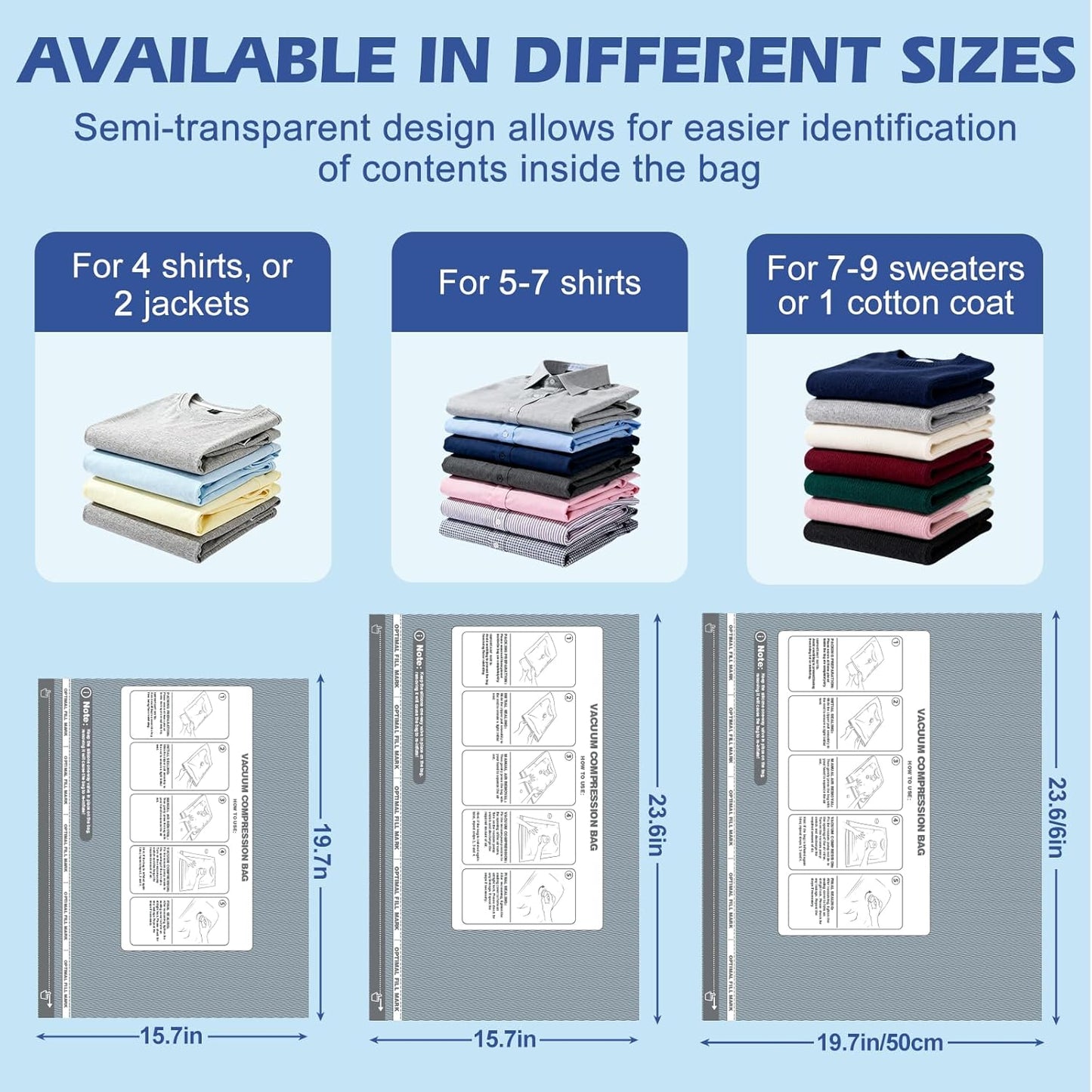 Travel Vacuum Storage Bags with Rechargeable Air Pump, 9 Pack Portable Space Saver Bags, Compression Bags for Clothing, Bedding, Seasonal Storage & Packing Bags for Moving