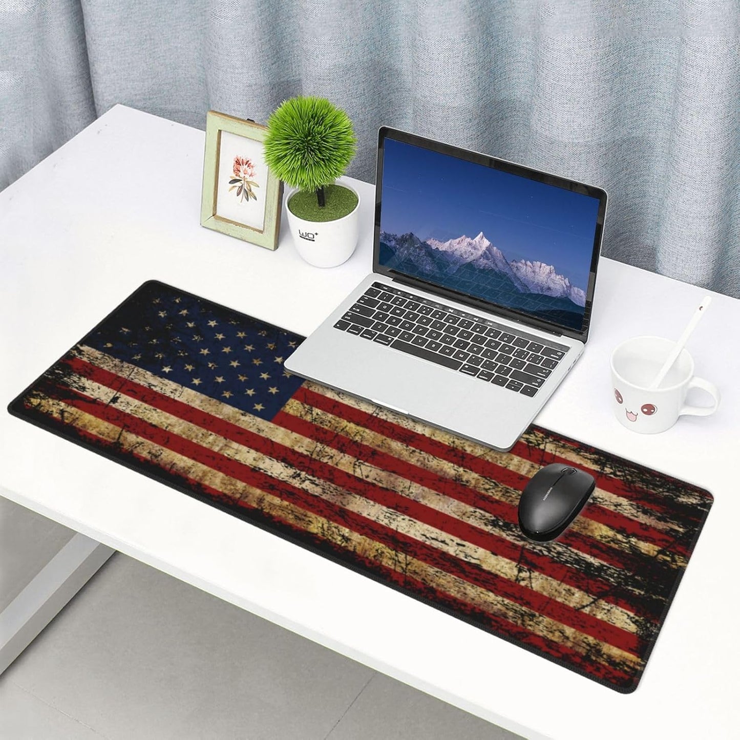 American Flag Gaming Mouse Pad, Large Mouse Pad for Desk Mat XXL XL Mousepad, Big Keyboard Pad Office Desk Accessories Decor