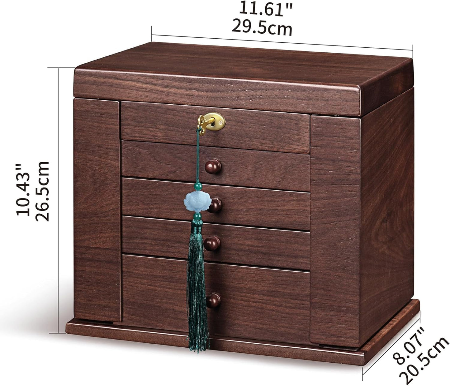 Wooden Jewelry Boxes for Women with Lock,Large Capacity Jewelry Boxes & Organizers,Vintage jewelry organizers and storage,dresser top jewelry organizer,Gift for Wives & Mothers