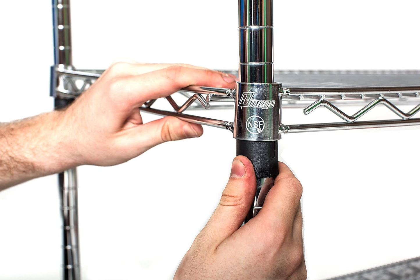 Omega 21" Deep x 24" Wide x 74" High 3 Tier Chrome Starter Shelving Unit