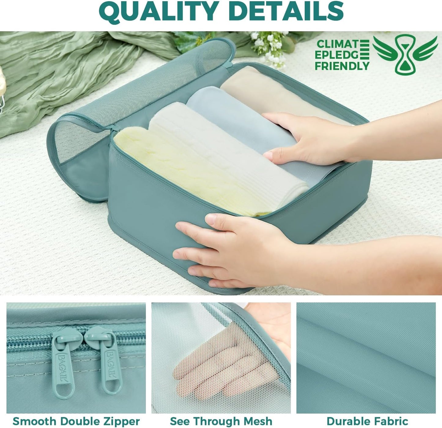 BAGAIL 9 Set Packing Cubes Luggage Packing Organizers for Travel Accessories