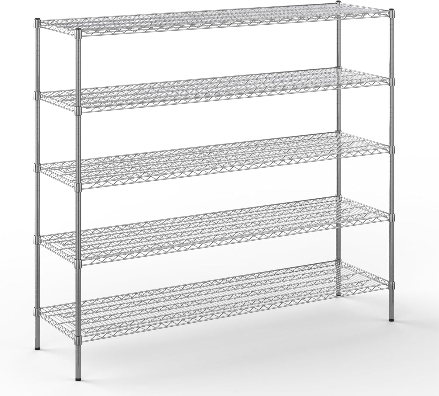 21" Deep x 72" Wide x 64" Height Wire Shelving Kit | 5-Tier | NSF Commercial Storage Rack Unit