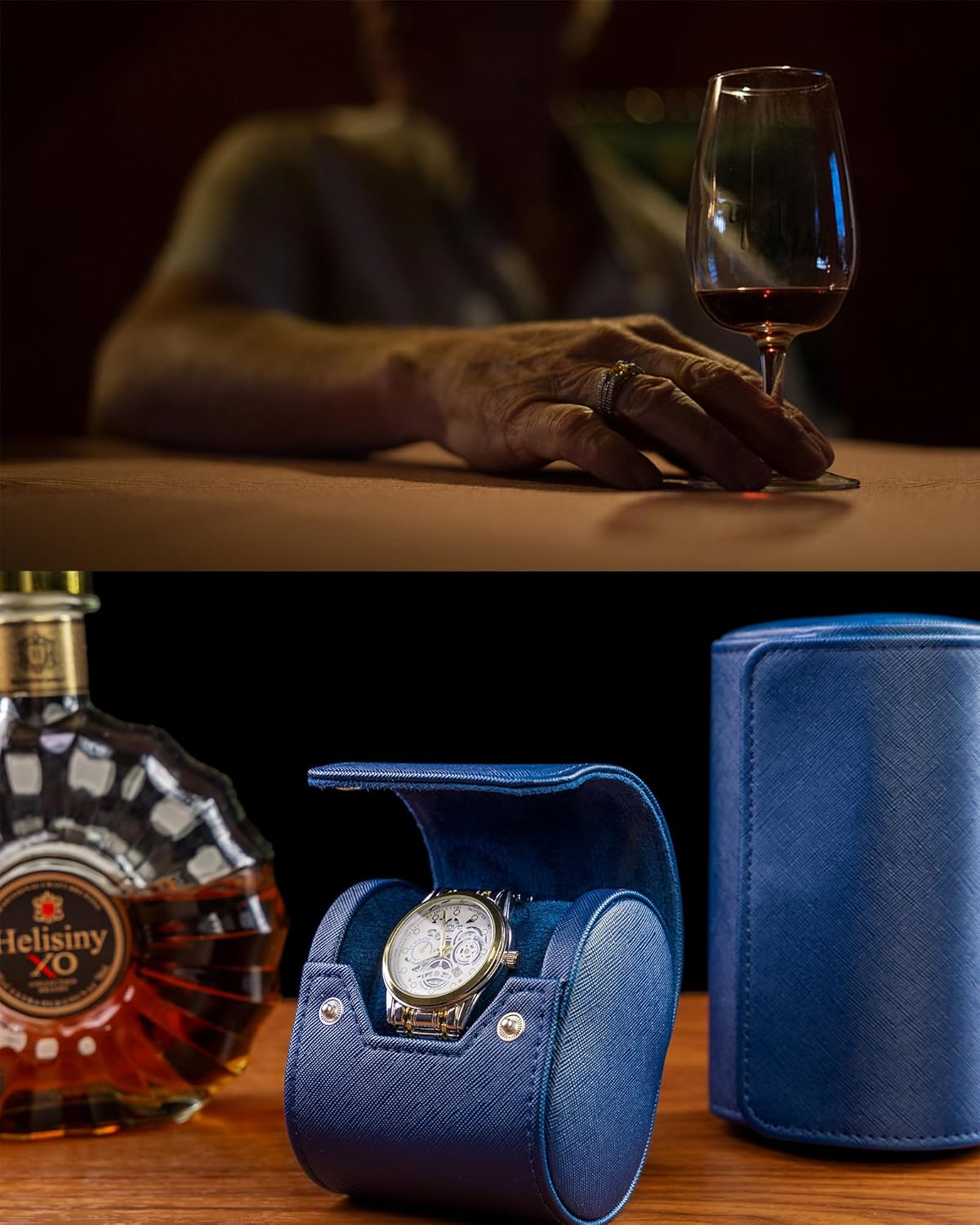 MR.OKAY Single Watch Travel Case -Classic Leather Watch Case with Perfect Texture. Watch Carrying Case or Organizer for Storage And Display. Ideal Gift for Men Traveling, All Handmade by Artisans