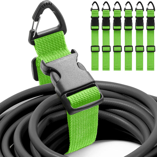 6 Pack 17 Inch Adjustable Extension Cord Holder Organizer with Triangle Clips for Garage Organization and Storage Heavy Duty Extension Cord Hanger for Men Workshop (Green)