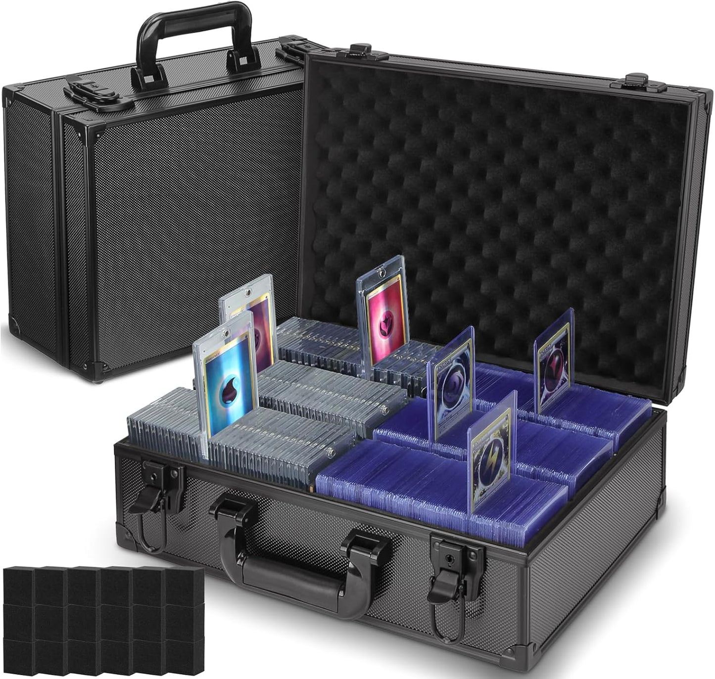 Top Loaders Storage Box with Key Lock - Holds up to 600+ Top loaders or 130+ 35pt One Touch, Trading Card Case Sports Card Storage Box, Not for Graded Card