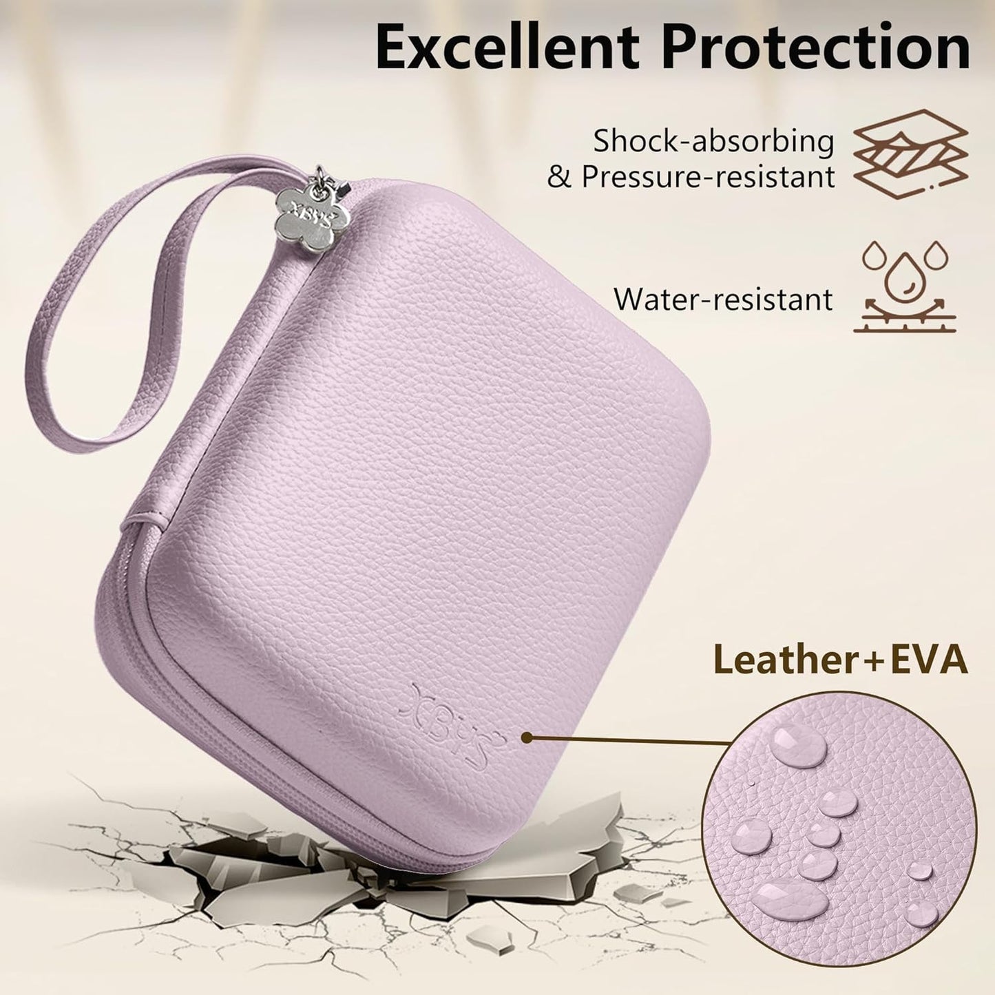 Charger Case for Macbook, Portable Tech Electronic Organizer Bag,Travel Storage Pouch for Laptop Accessories, MacBook Power Adapter, Charging Cords, USB Drives, Power Bank (Purple, L)