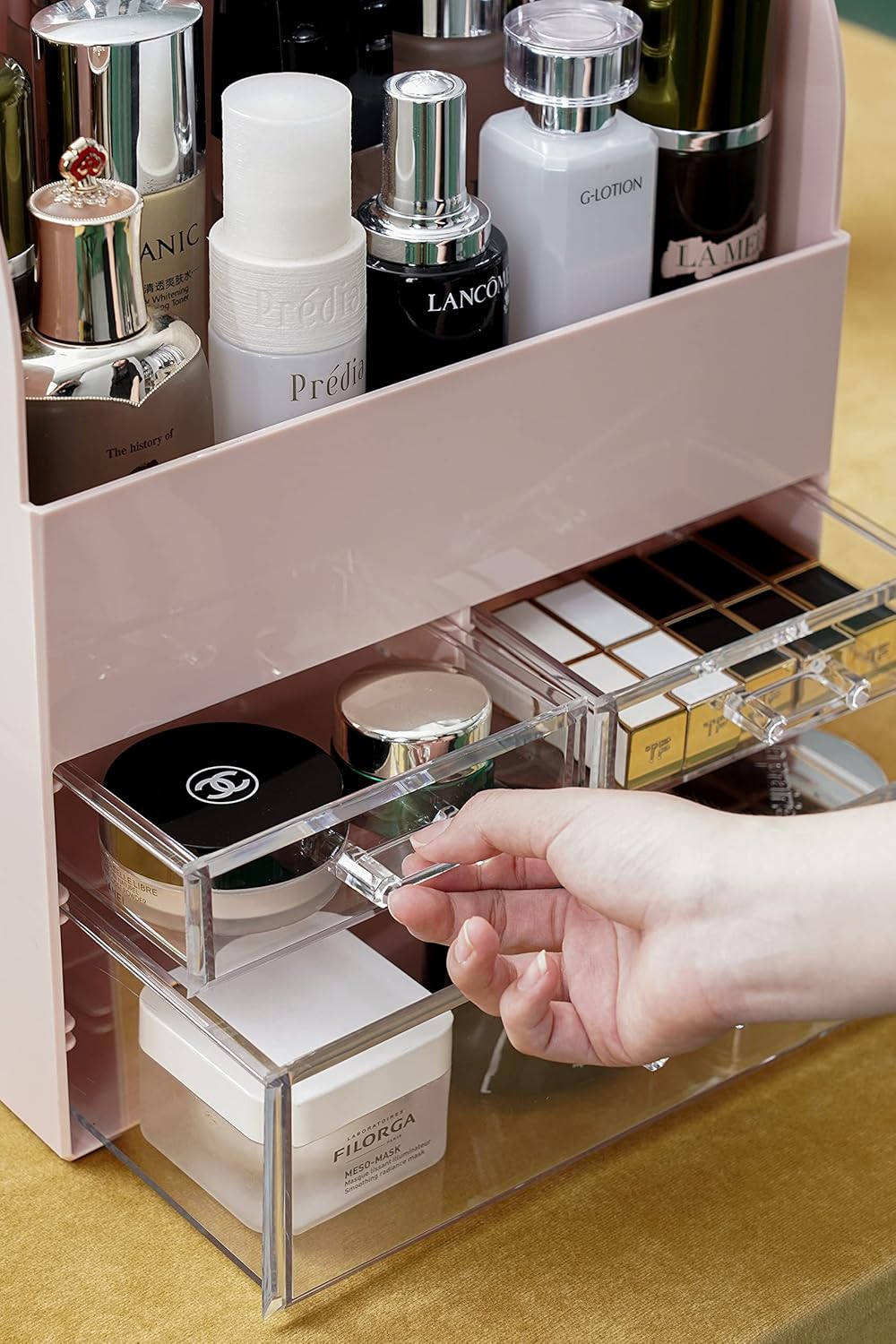 MOOCHI Professional Large Cosmetic Makeup Organizer Bathroom Storage Display Case with Drawers