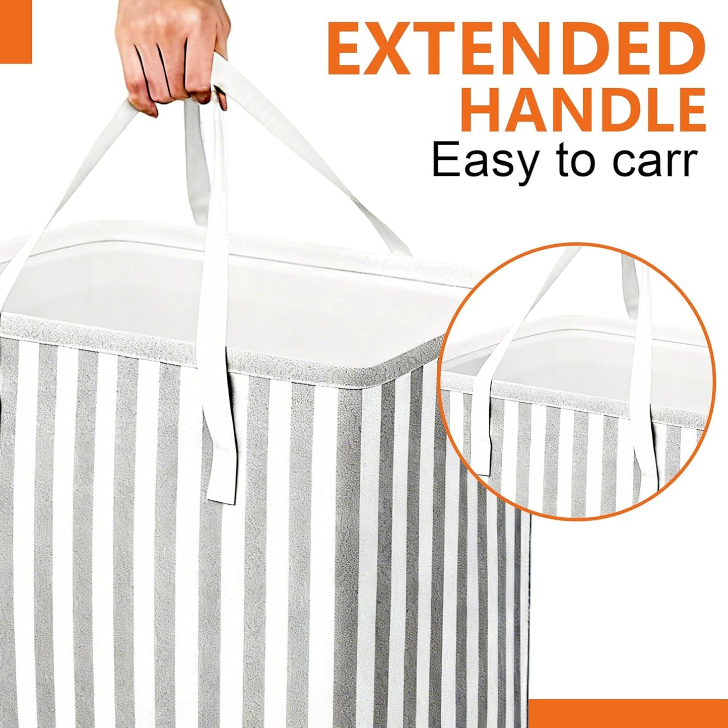 3 Pack Laundry Hamper Collapsible 75L Large Waterproof Cotton Linen Clothes Hamper with Handles Freestanding for Home Dorm Bathroom Bedroom Campin