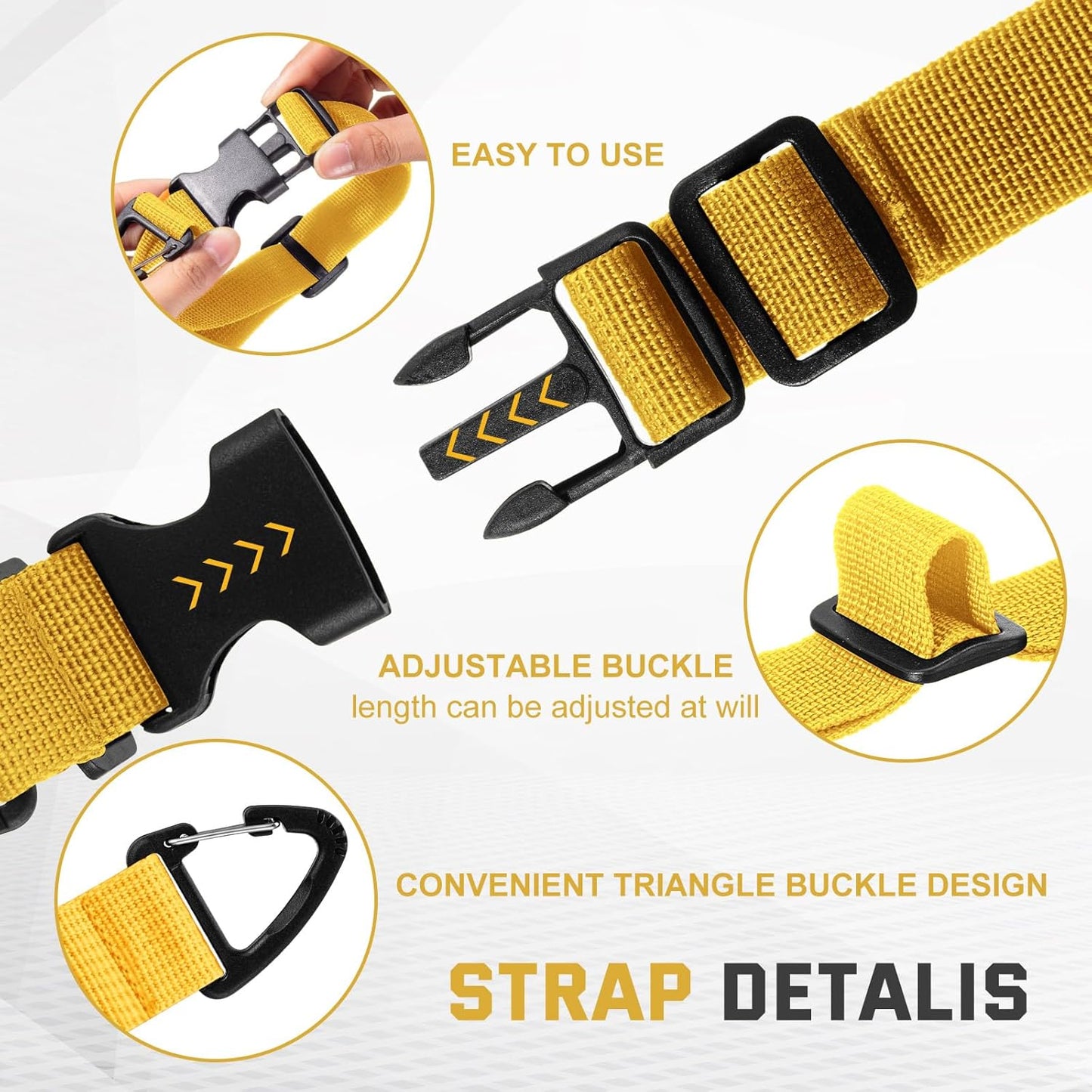 6 Pack 17 Inch Adjustable Extension Cord Holder Organizer with Triangle Clips for Garage Organization and Storage Heavy Duty Extension Cord Hanger for Men Workshop (Yellow)