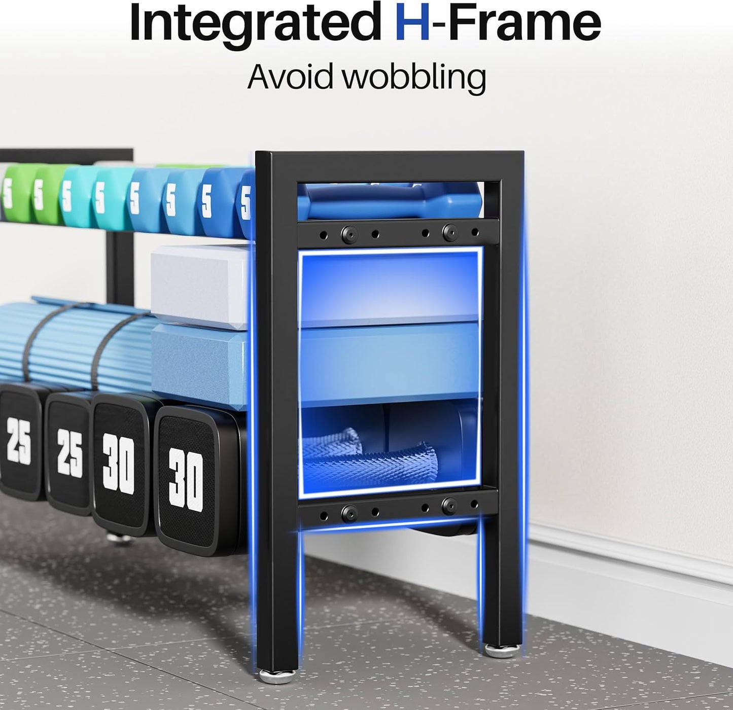 Dumbbell Rack Weight Stand Holder 2-Tier 31 IN Adjustable Weight Rack For Home Gym (Rack Only)