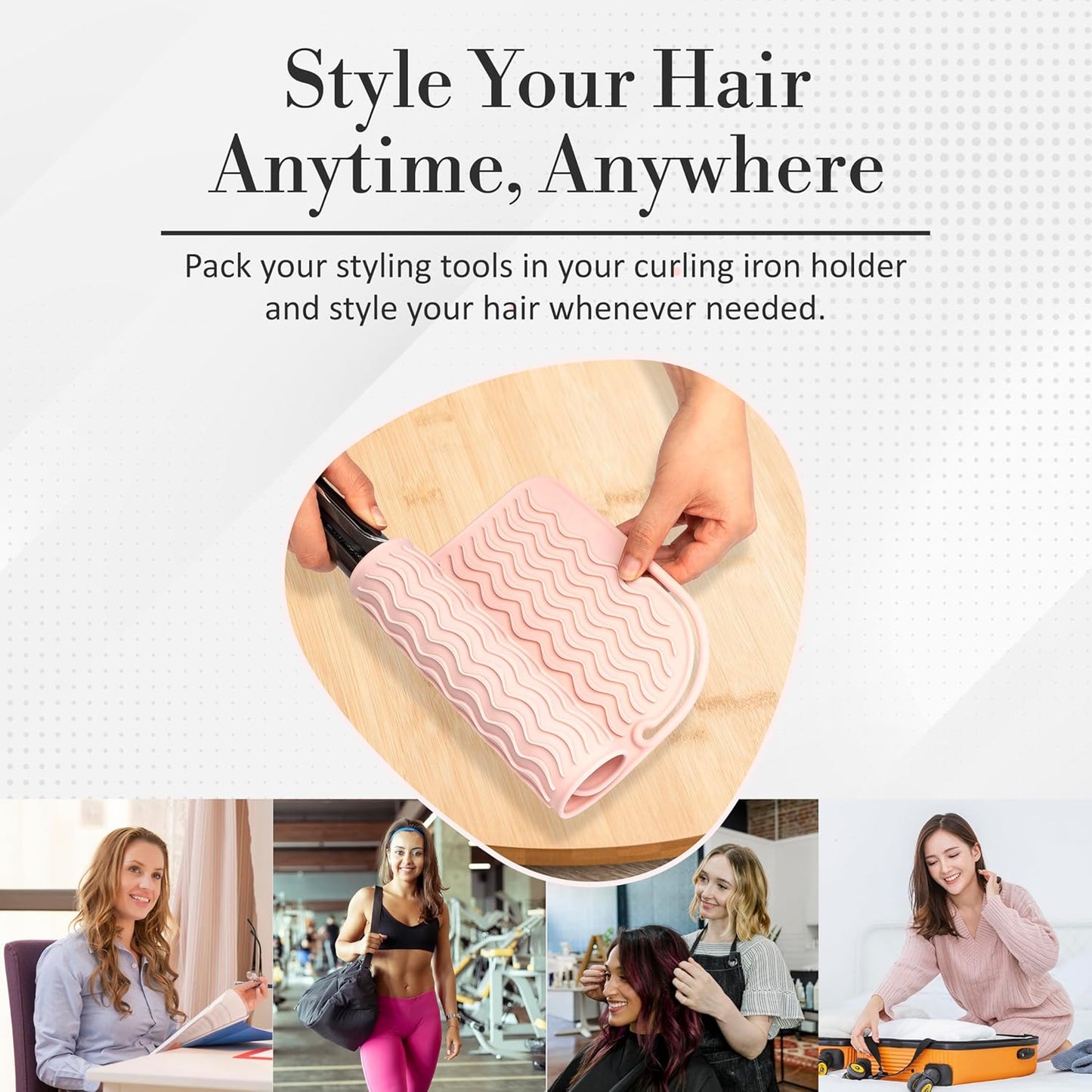 Vanity Accessories Heat Resistant Mat – Silicone Flat Iron & Curling Iron Holder, Non-Slip Vanity Mat & Hot Tool Mat for Home, Salon, or Travel Use