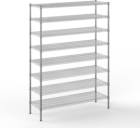 18" Deep x 54" Wide x 74" Height Wire Shelving Kit | 8-Tier | NSF Commercial Storage Rack Unit