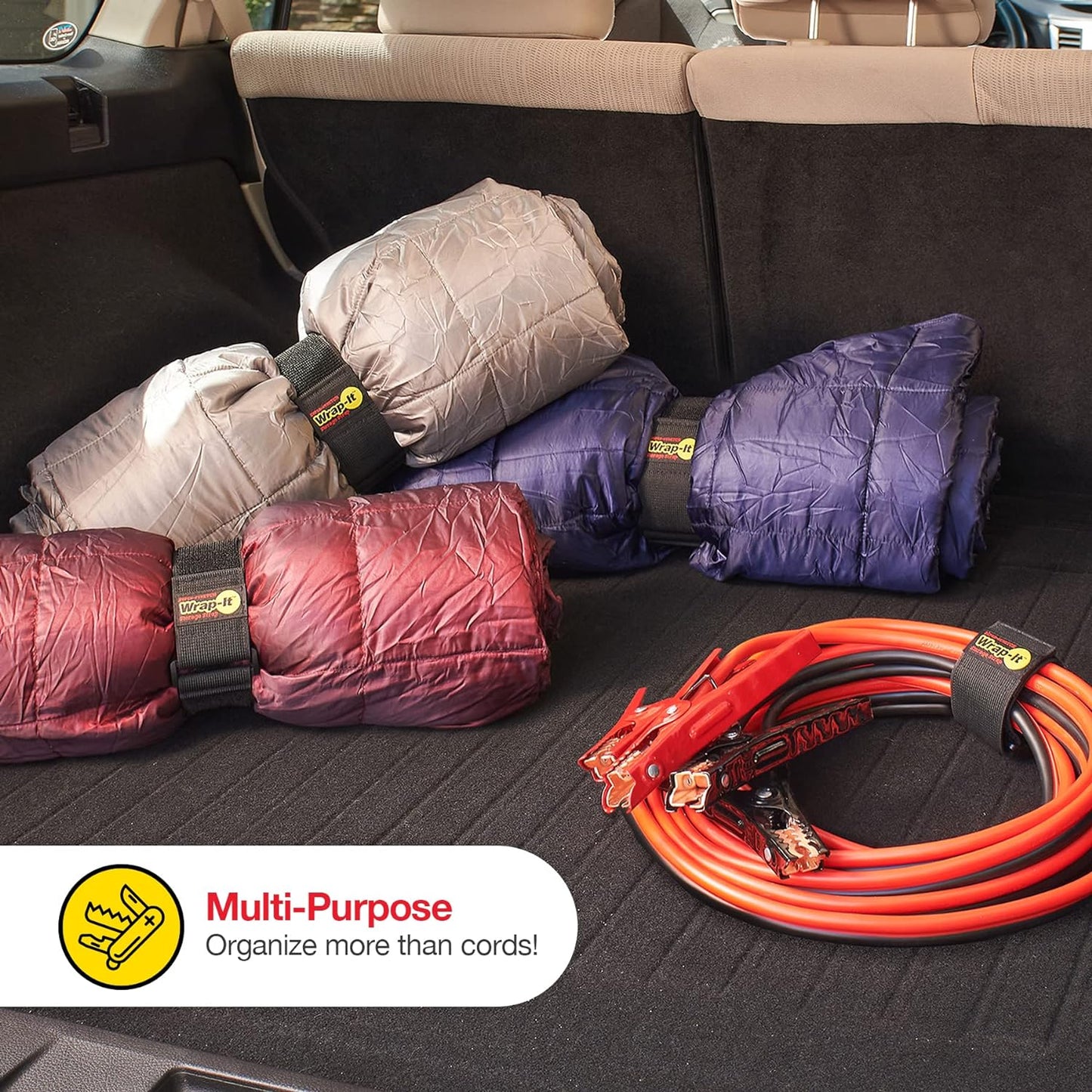 Super-Stretch Wrap-It Storage Straps (Assorted 12 Pack) - Elastic Cinch Straps - Extension Cord Organizer, Hose, Rope and Cable Strap, Cord Wrap, Cord Keeper, Garage and RV Organization