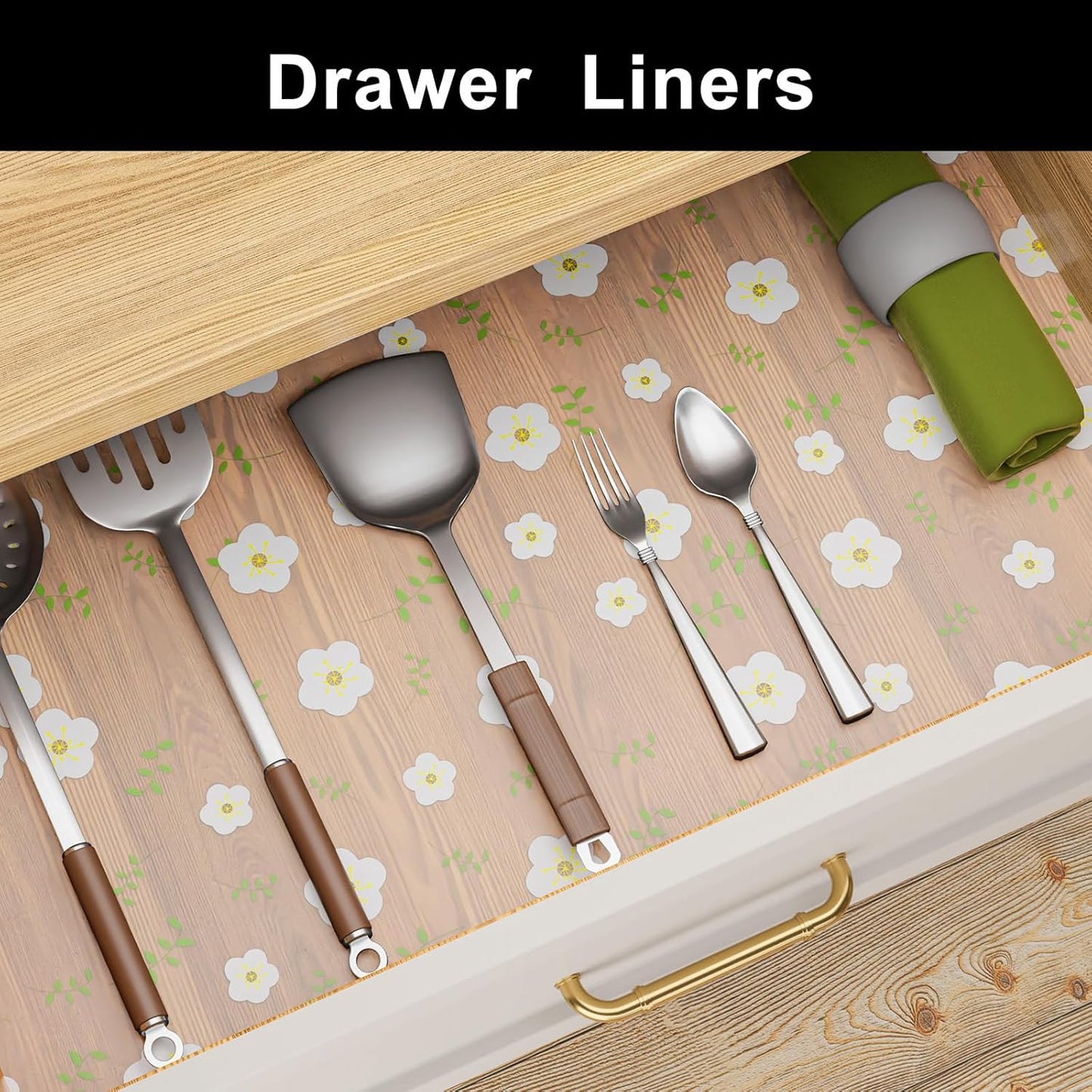 Cooyes Shelf Liner – Premium Non-Adhesive Cabinet & Drawer Liner for Kitchen – Waterproof Shelf Paper with Modern Pattern – Durable EVA Cabinet Mat – Easy to Cut （11.8" W x 360" L）