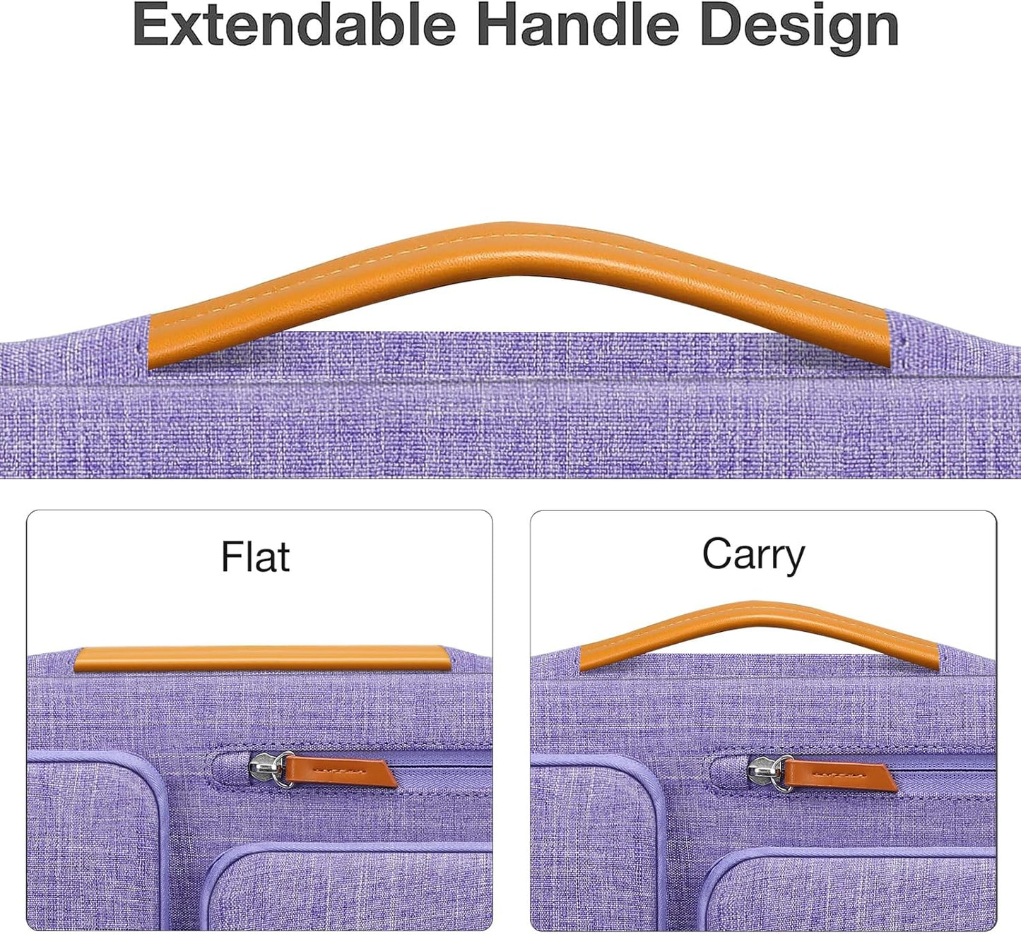 MOSISO 360 Protective Laptop Case 16 inch, 15-15.6 inch Laptop Sleeve Compatible with MacBook Pro 16, HP, Acer, Dell, Lenovo, ASUS, Side Open Carrying Case with 4 Zipper Pockets&Handle, Purple