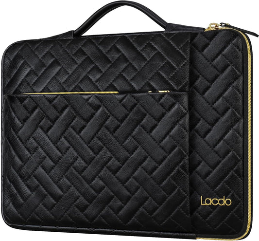 Lacdo 360° Protective 14 Inch Laptop Sleeve Case for HP Lenovo Dell ASUS Acer Chromebook 14 / HP Stream 14 / Dell Inspiron 14 / Lenovo IdeaPad 14 / Acer Spin/ASUS ZenBook Computer Bag, Elegant Black