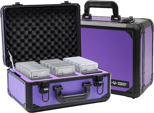 Graded Card Storage Box; Durable Sports, PSA Card Storage Case- Trading Card Storage Box - PSA Slab Case For Top Loaders (PURPLE, 14.17x11.2x7 inches)