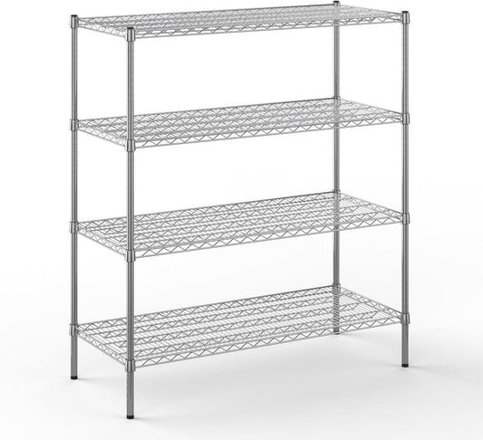 21" Deep x 48" Wide x 54" Height Wire Shelving Kit | 4-Tier | NSF Commercial Storage Rack Unit