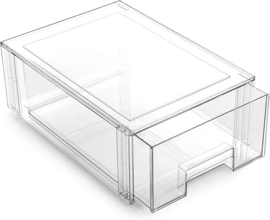 BINO | Stackable Plastic Storage Drawers, Large - 6 Pack | THE CRATE COLLECTION | Multi-Use Storage Bins with Drawers | BPA-Free | Pantry Organization | Home Organization | Fridge Organizer