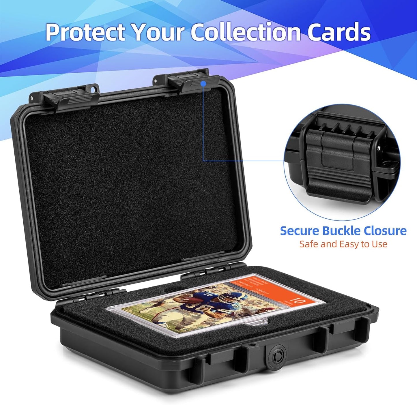 Graded Card Storage Box Case, Sports Trading Card Box - Cards Case Fits PSA MTG CSG BGS SGC Top Loaders Magnetic Card Holder, Waterproof Carrying (Mini)