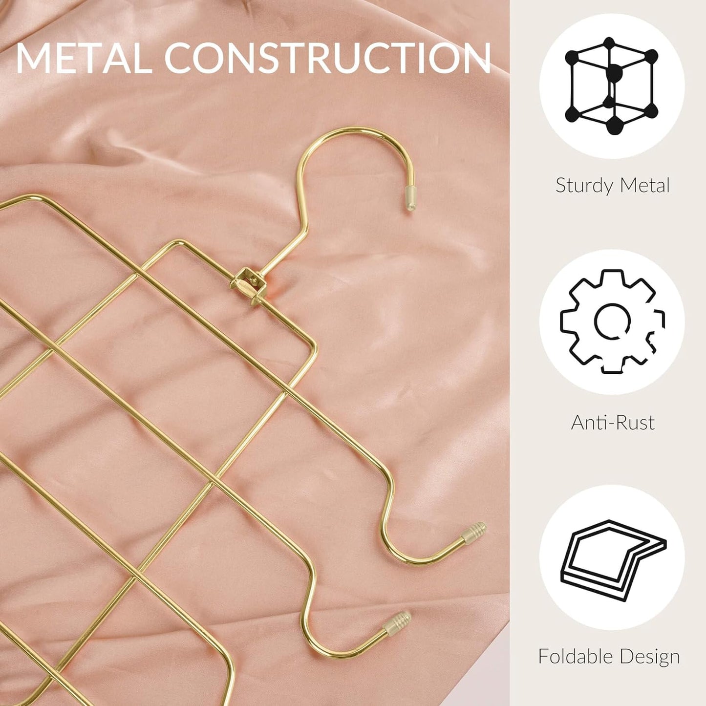 ZEDODIER 2 Pack Tank Top Hanger Space Saving, Bra Hangers for Closet Organizer, Hanging Bra Organizer Tank Tops Holder with 16 Hooks, Metal Closet Organizers and Storage Small Space Solutions, Gold