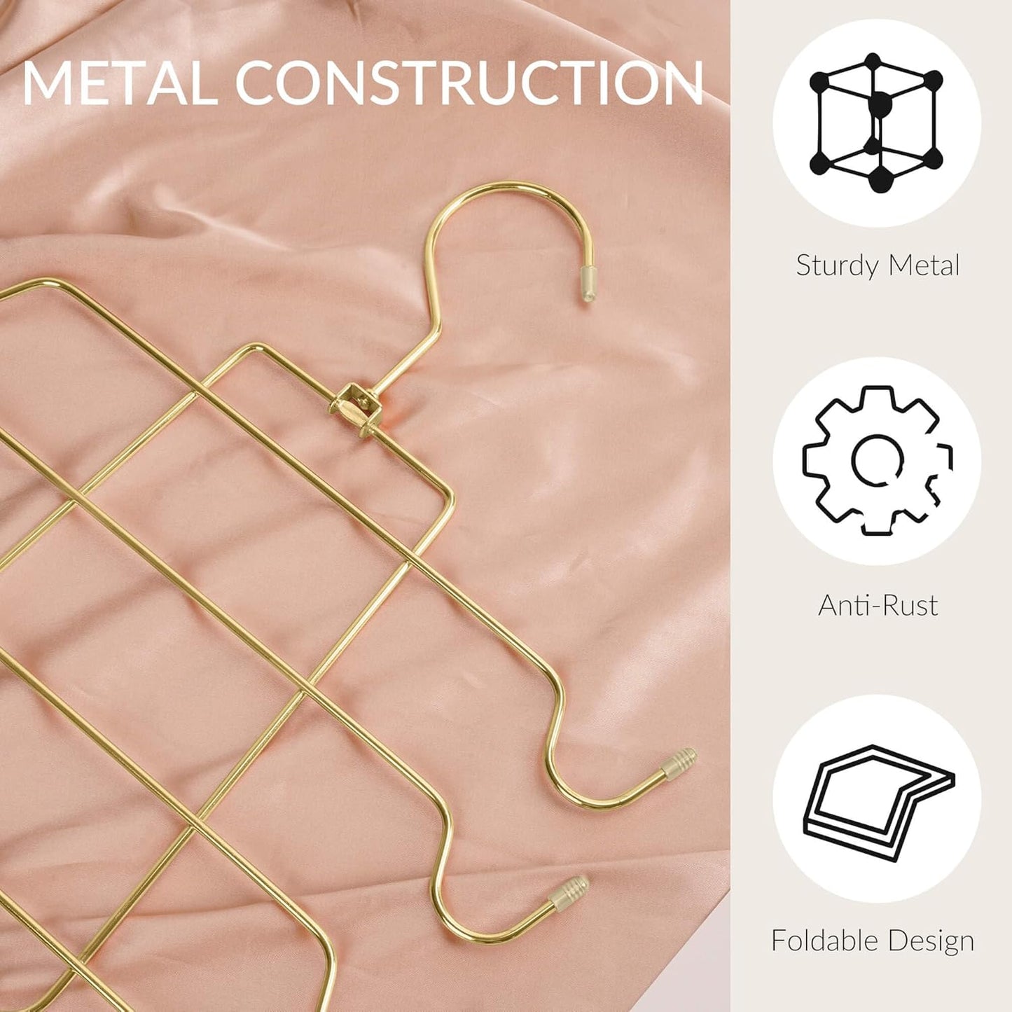 ZEDODIER 4 Pack Tank Top Hanger Space Saving, Bra Hangers for Closet Organizer, Hanging Bra Organizer Tank Tops Holder with 32 Hooks, Metal Closet Organizers and Storage Small Space Solutions, Gold