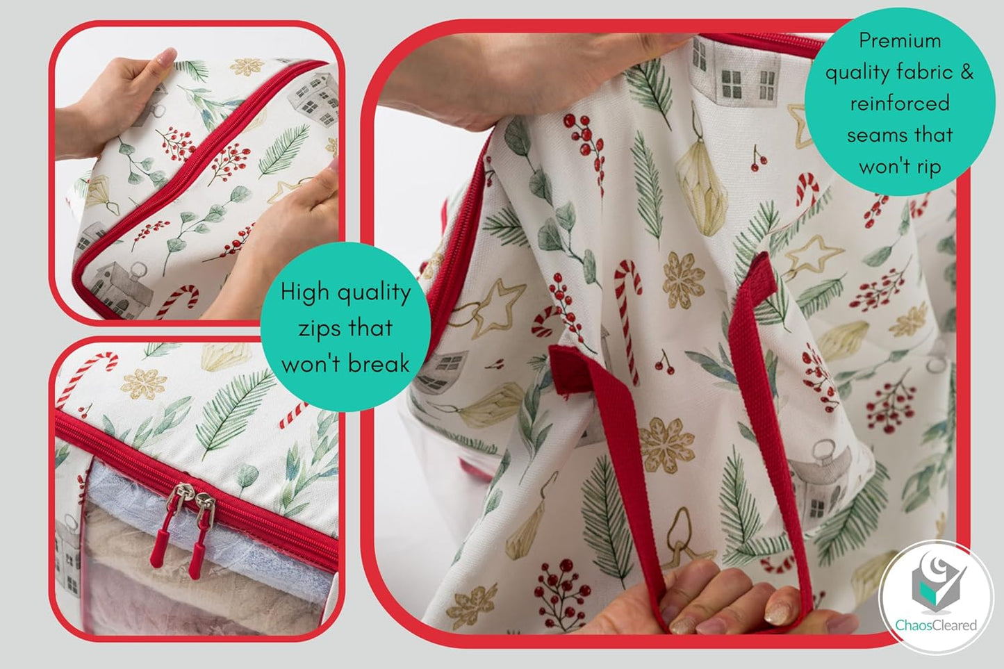 Canvas Storage Bags 2 Pack (Candycane Bag 2 Pack)