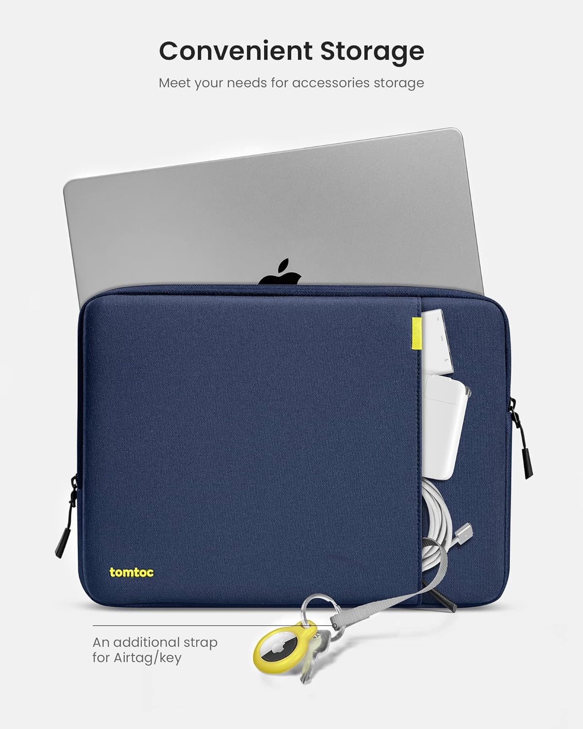 tomtoc 360° Protective Laptop Sleeve for 13-inch New MacBook Air M4/A3240 2025, M3/A3113, M2/A2681 M1/A2337 A2179 A1932, 13-inch MacBook Pro M2/A2686 M1/A2338, Water-Resistant Computer Case Bag