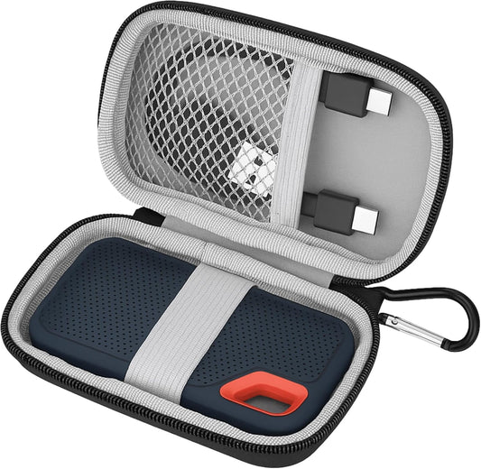 Hard Case Compatible with SanDisk Extreme Pro/SanDisk Extreme Portable External SSD 500GB 1TB 2TB - Small Protective Case - Soft Lining MaterialHard Drive Case for Flying or Outdoor Activities